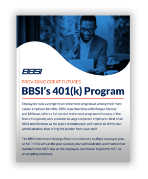 401(k) Program Benefits mockup