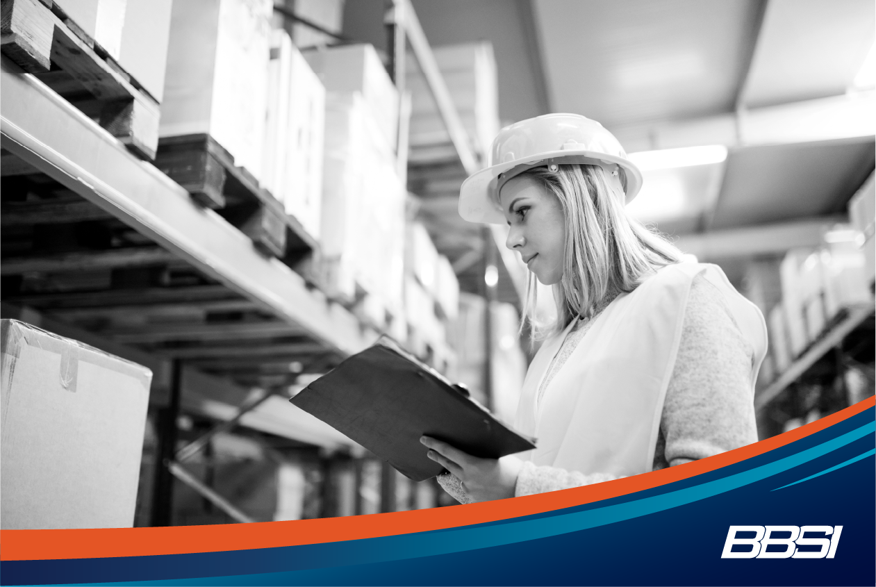 Woman doing inventory checking clipboard