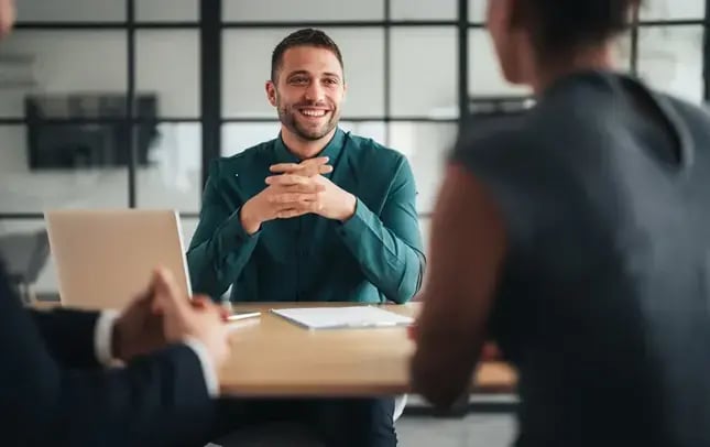 Young man applying to a job through BBSI's staffing services