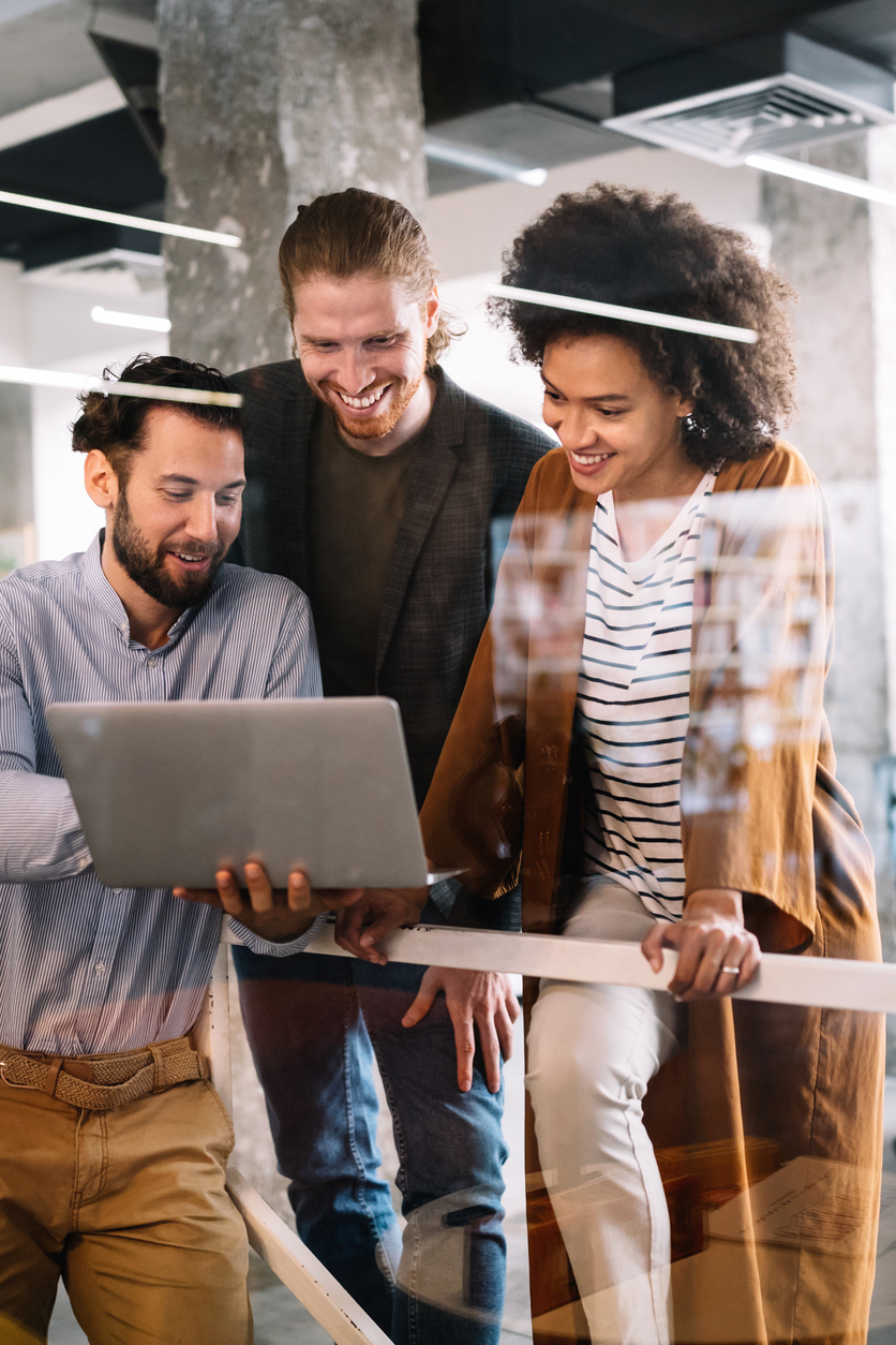 Successful company with happy workers